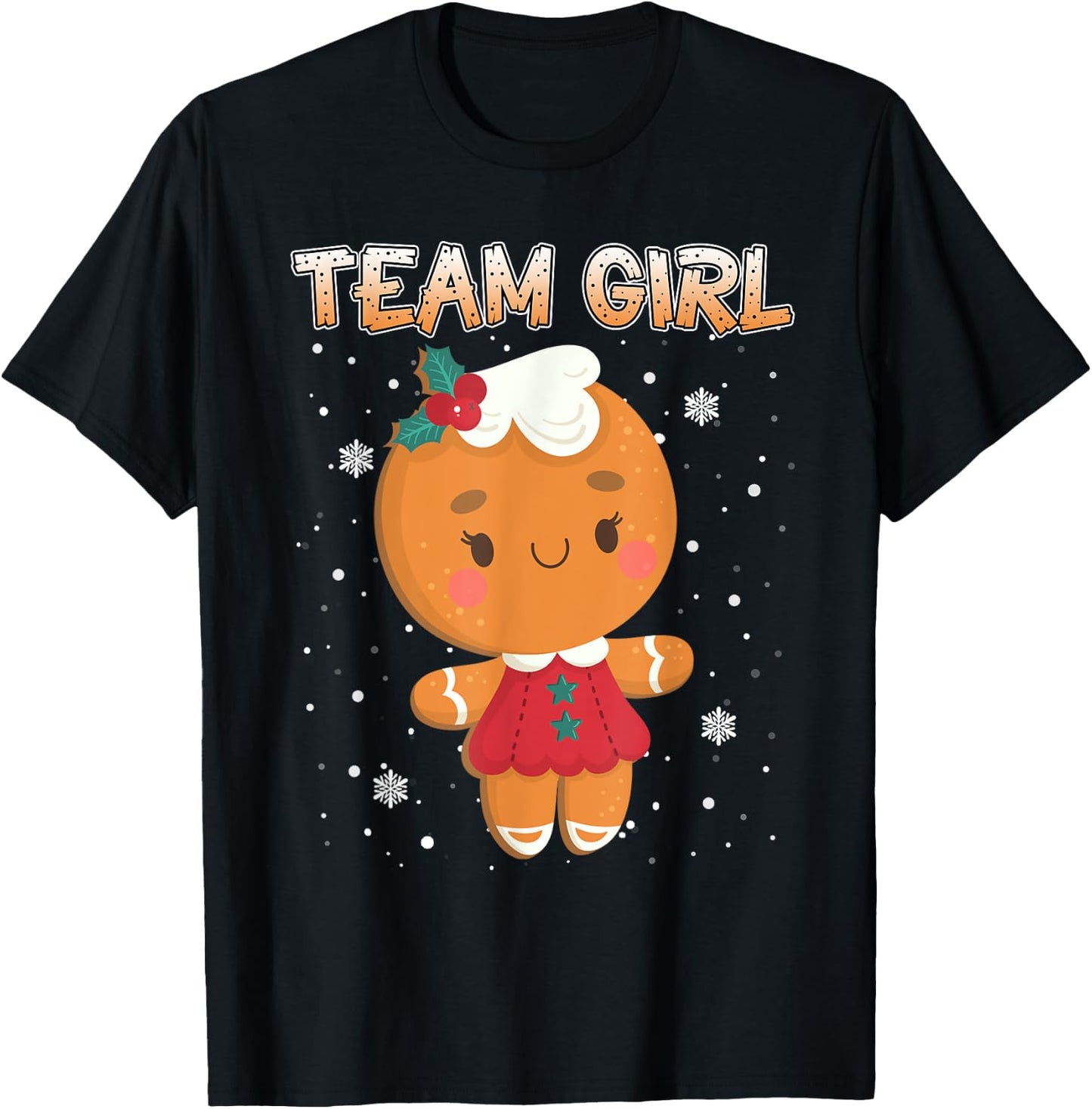 Christmas Gingerbread Team Girl Gender Reveal Shirt Women T-Shirt - T-Shirt | Black