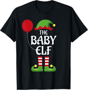 Baby Elf Family Matching Group Christmas T-Shirt - T-Shirt | Black