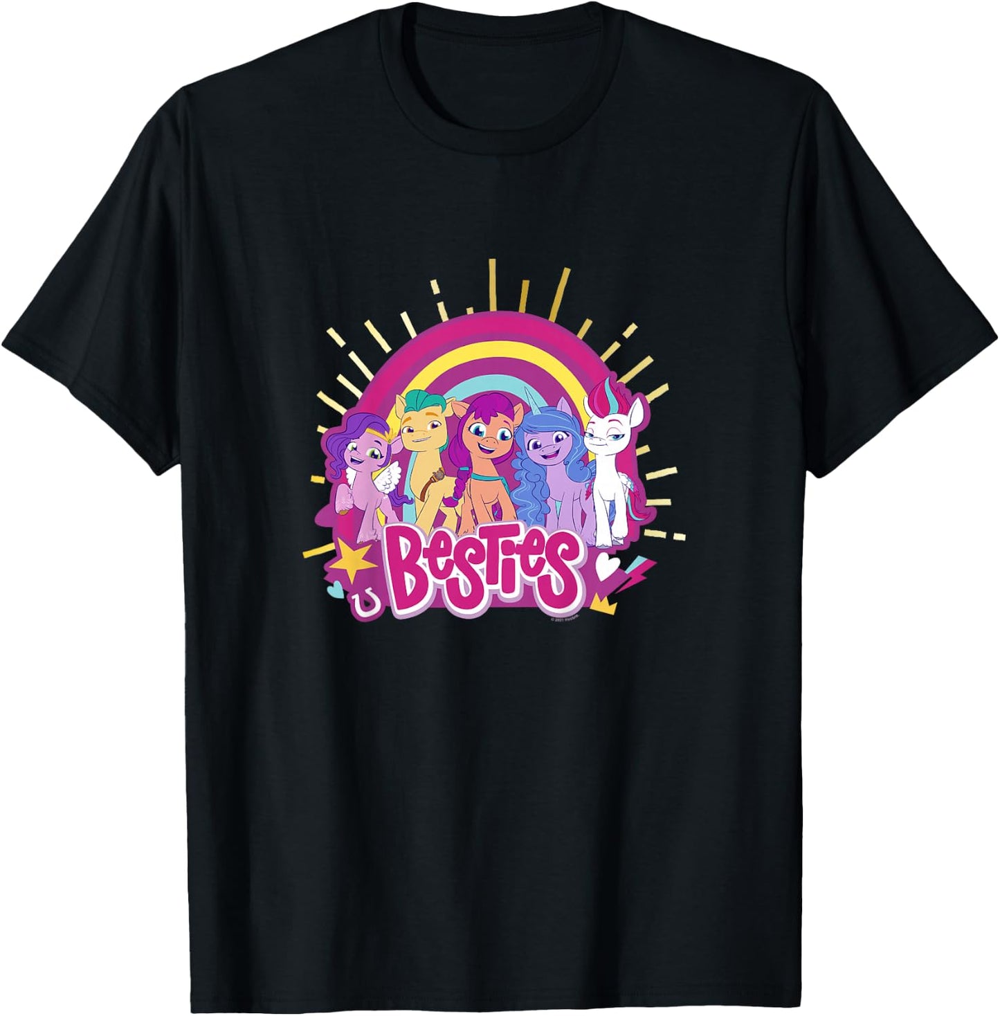 Hasbro My Little Pony: A New Generation Pony Line Up Besties T-Shirt - T-Shirt | Black