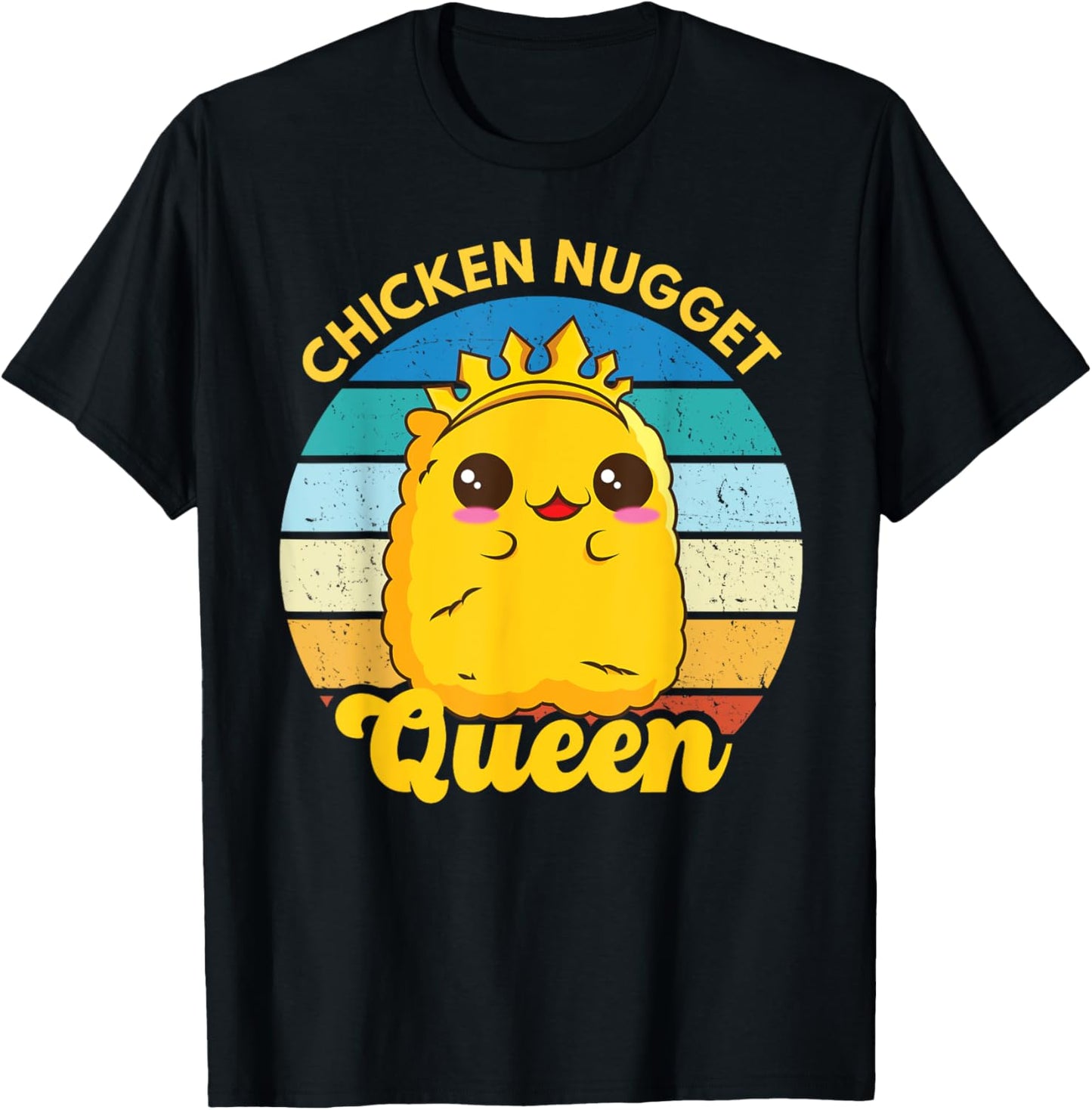 Chicken Nugget Queen Nug Life Funny Chicken Nugget Lover T-Shirt - T-Shirt | Black