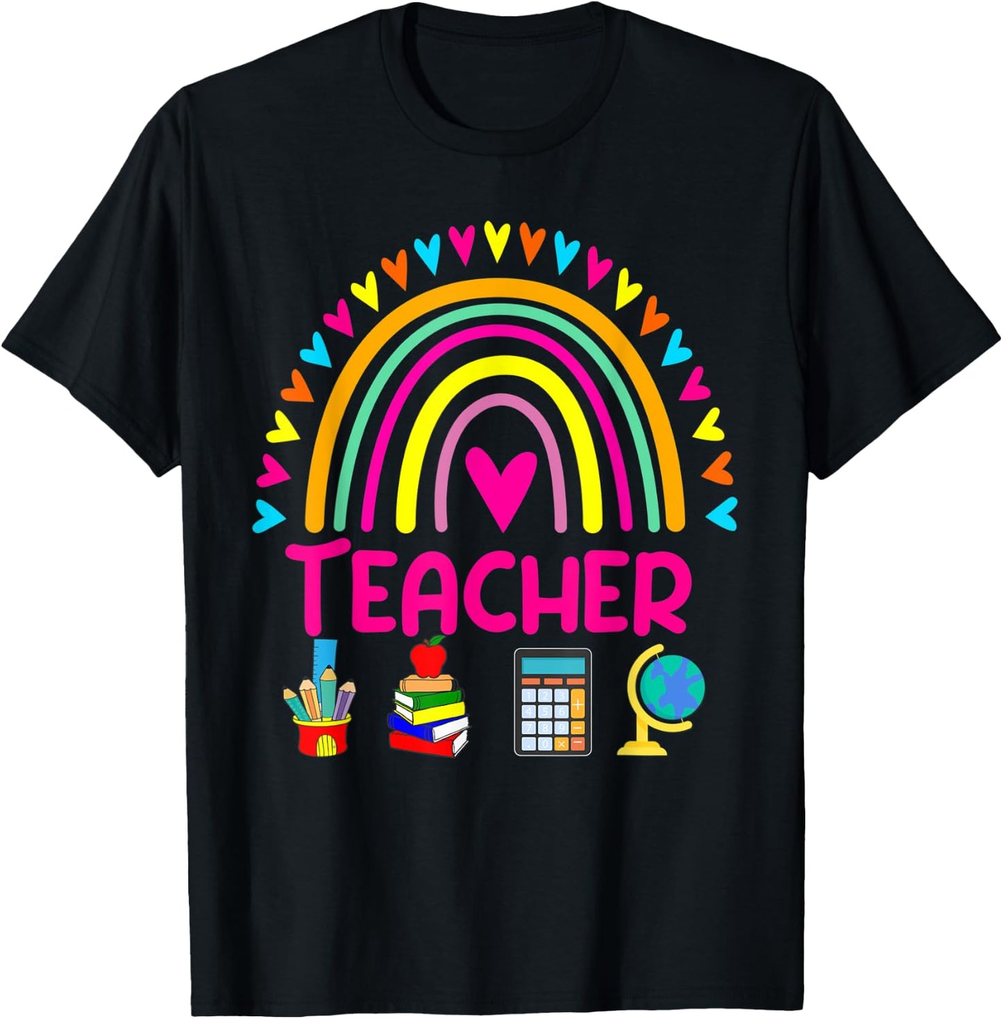 Future Kids Career Teacher Rainbow Boy Girl Graduations T-Shirt - T-Shirt | Black