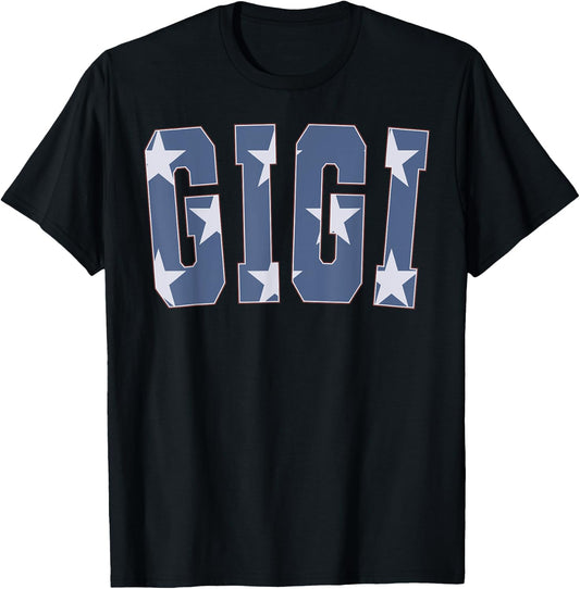American Flag Gigi Matching Family 4th of July T-Shirt - T-Shirt | Black