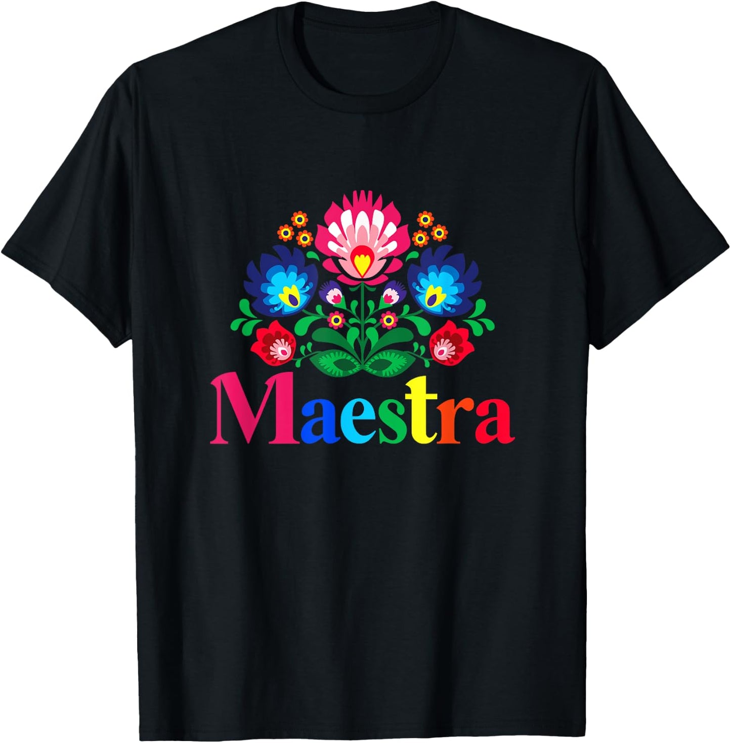Maestra Proud Spanish Teacher Bilingual Teacher Latina T-Shirt - T-Shirt | Black