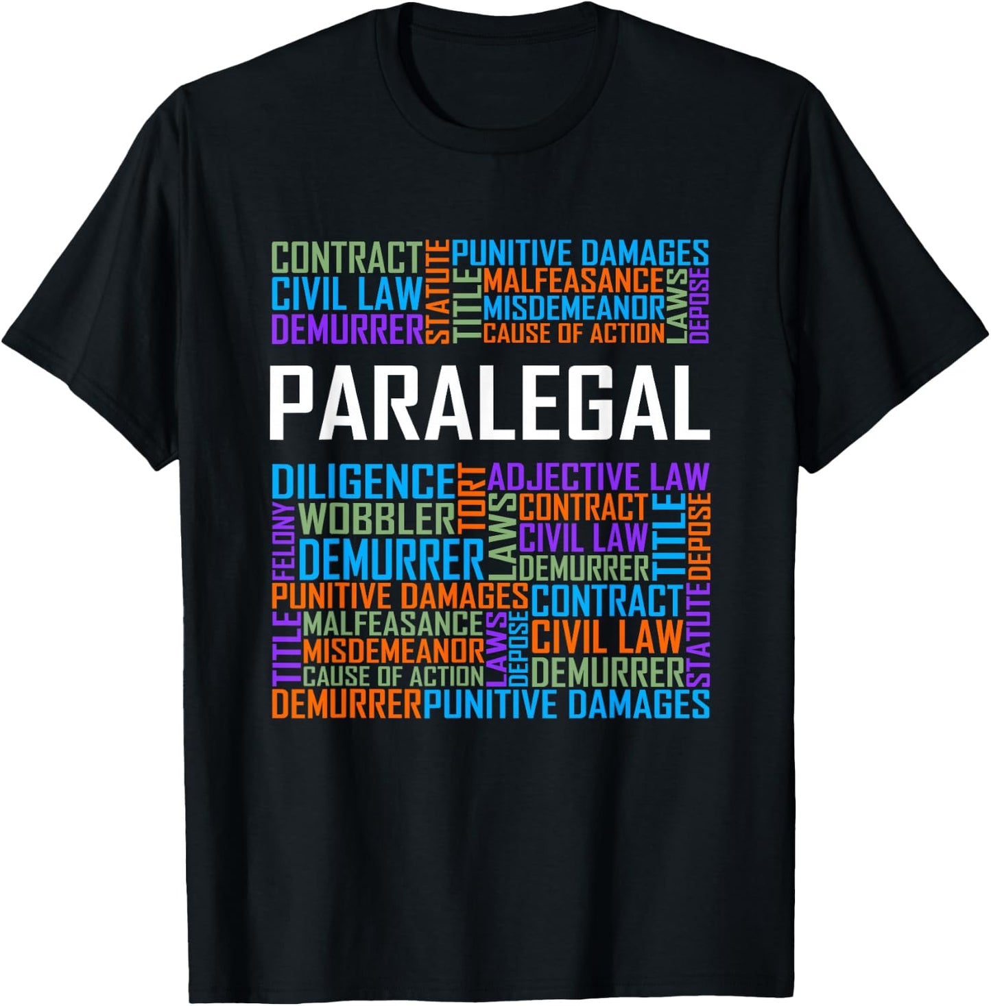 Lawyer's Assistant Words Gifts Lawyer Assistant T-Shirt - T-Shirt | Black