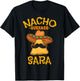 Nacho Average Sara Personalized Name Funny Taco T-Shirt - T-Shirt | Black
