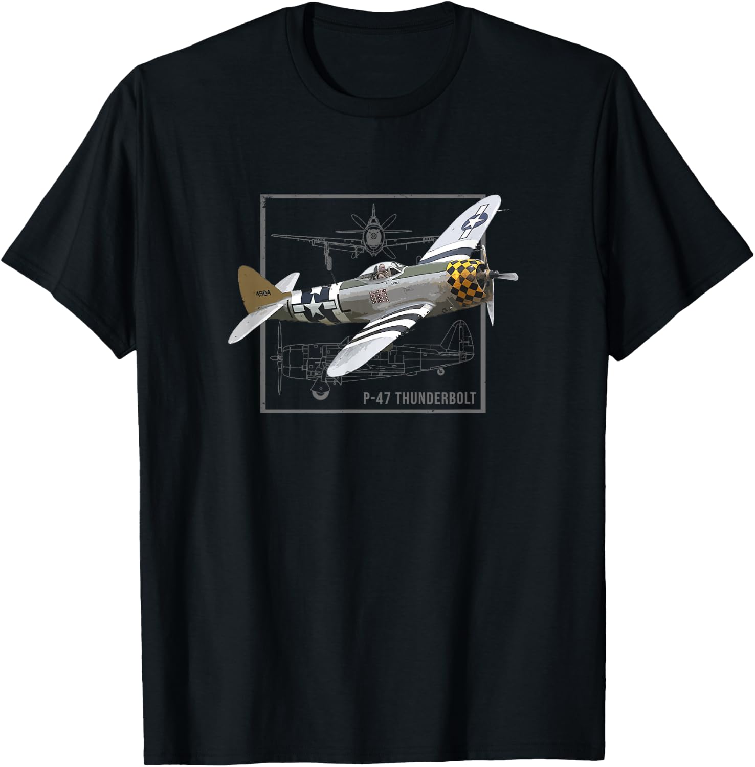Republic P-47 Thunderbolt | WW2 Fighter Plane T-Shirt - T-Shirt | Black
