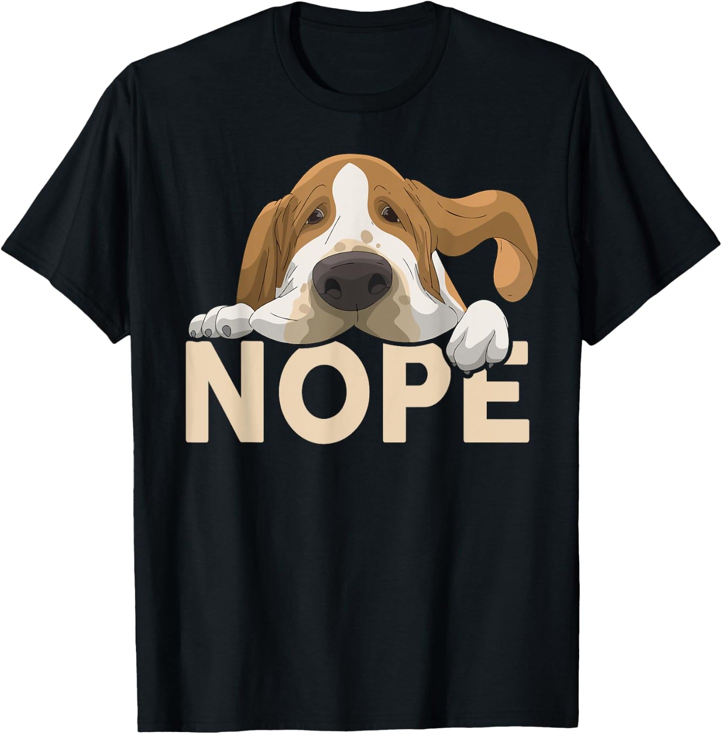Basset-Hound Shirt Nope Lazy Dog Funny Men Women Lover Gift T-Shirt - T-Shirt | Black