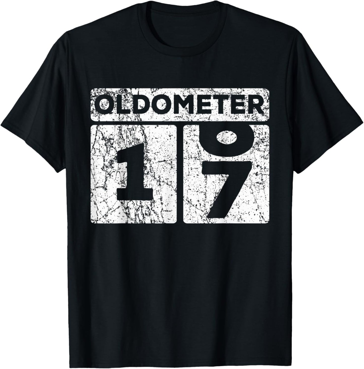 Oldometer 16-17 Car Odometer Funny 17th Birthday T-Shirt - T-Shirt | Black
