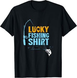 This is My Lucky Fishing Fisherman's Favorite Artwork T-Shirt - T-Shirt | Black