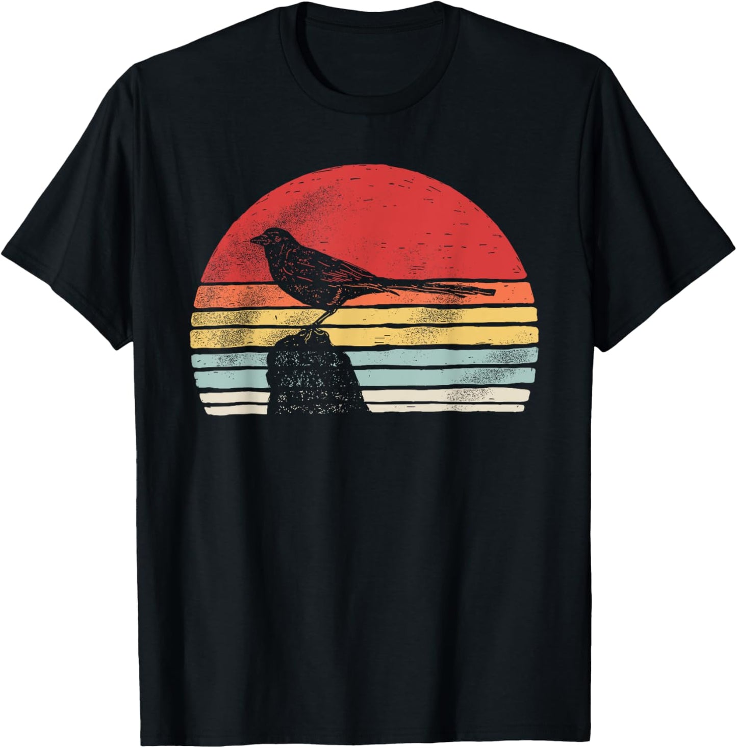 Vintage Retro Magpie Bird T-Shirt - T-Shirt | Black