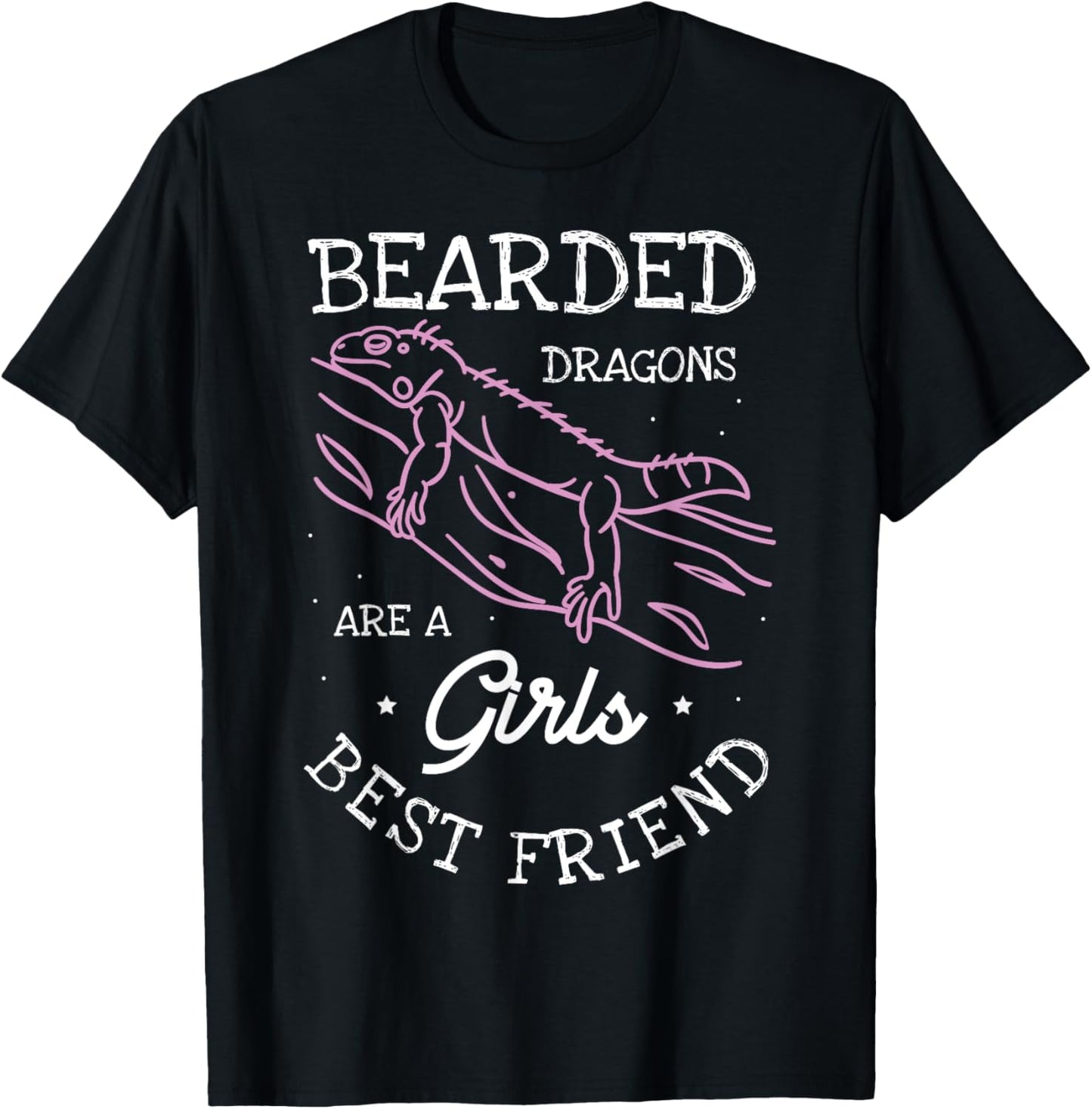 Bearded dragons are a girls best friend | Bearded Dragon T-Shirt - T-Shirt | Black