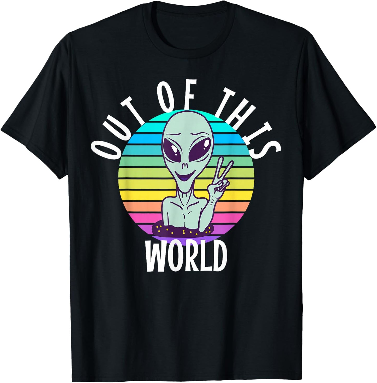 Funny Alien and UFO Space Apparel Out of This World - -Adults, -Kids - Black - Short Sleeve - Alien-Themed - Cotton, Polyester - Small T-Shirt - T-Shirt | Black