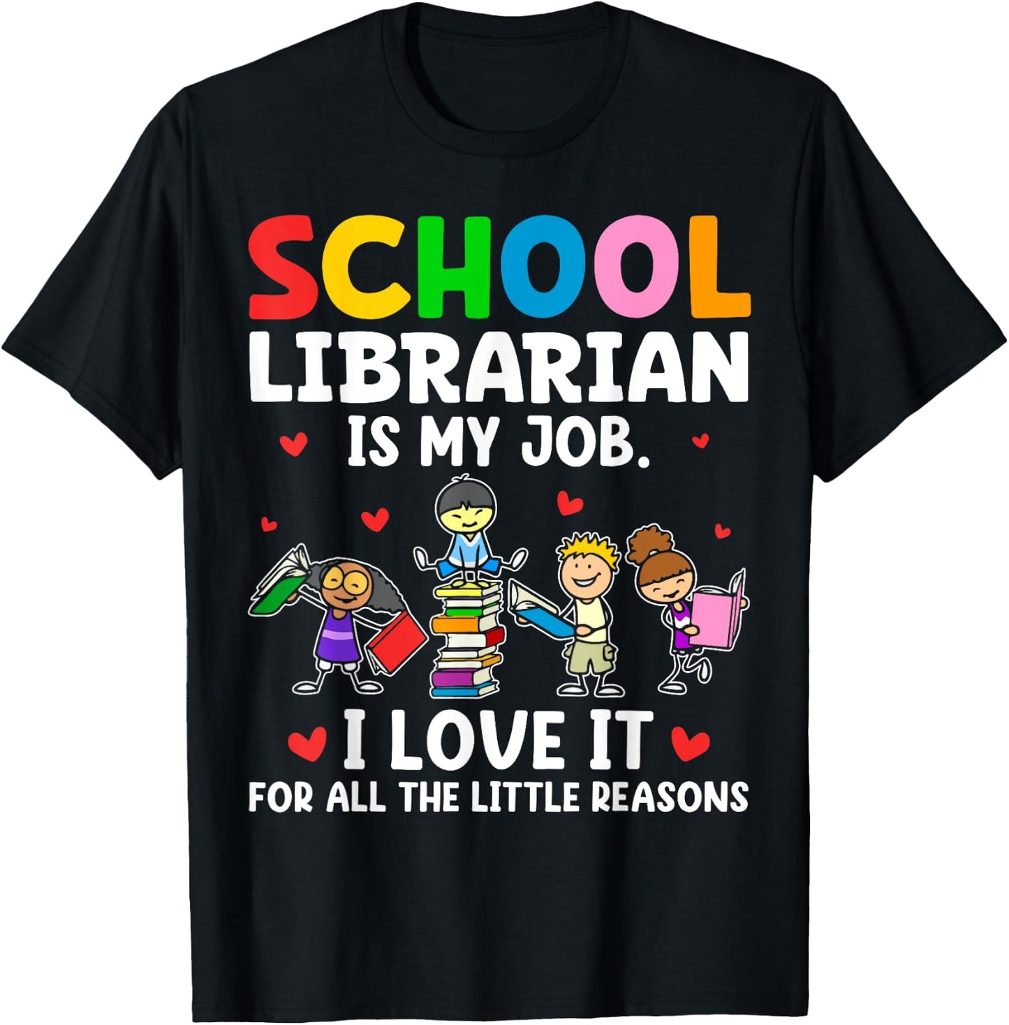 Kindergarten Elementary School Librarian Cute Back To School T-Shirt - T-Shirt | Black