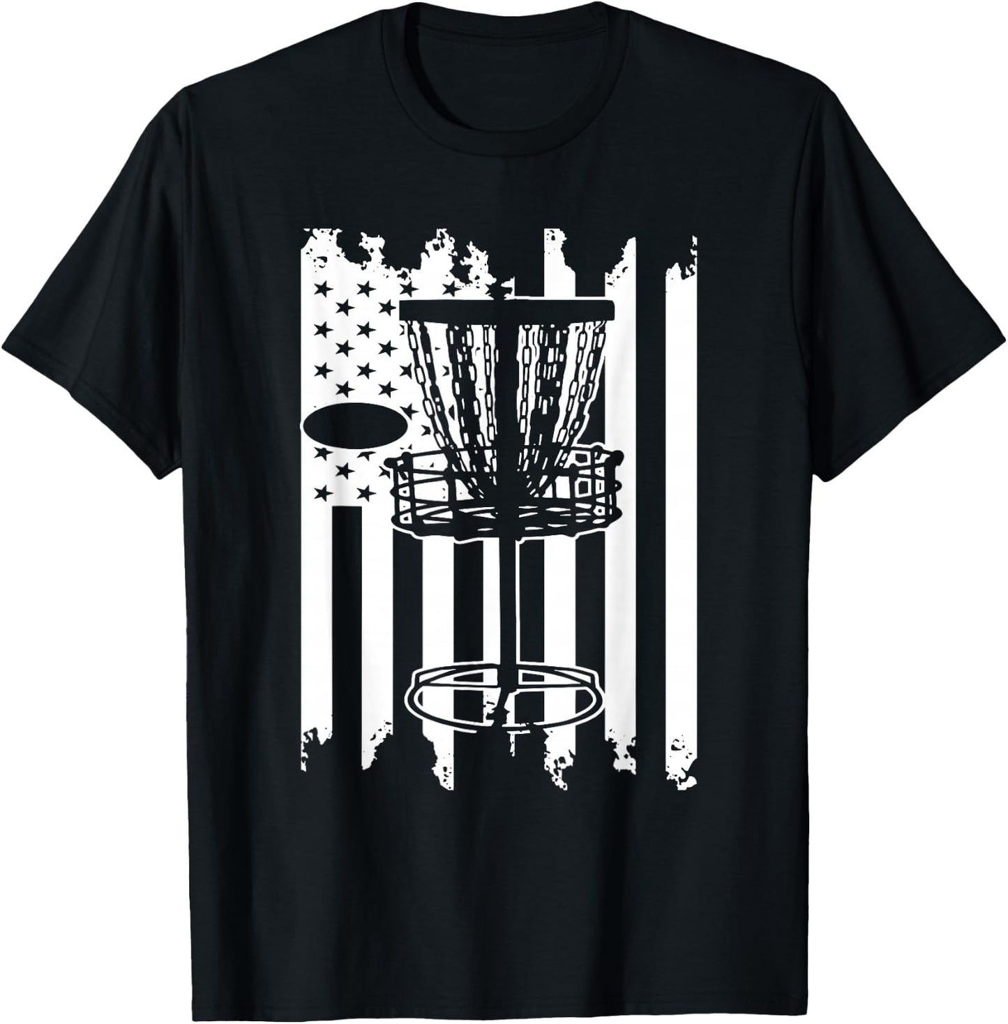 Disc Golf USA Flag T-Shirt - T-Shirt | Black