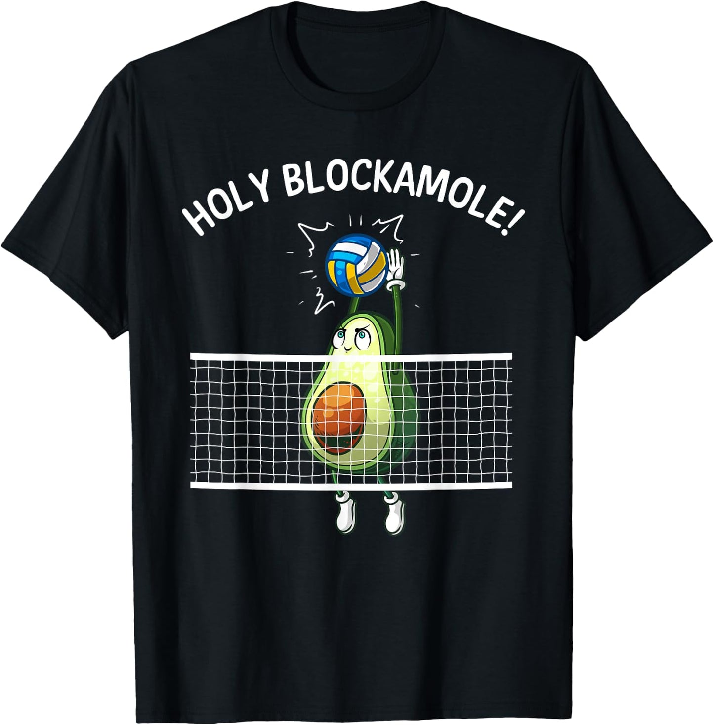 Funny Volleyball Women Holy Guacamole Player Blocker T-Shirt - T-Shirt | Black