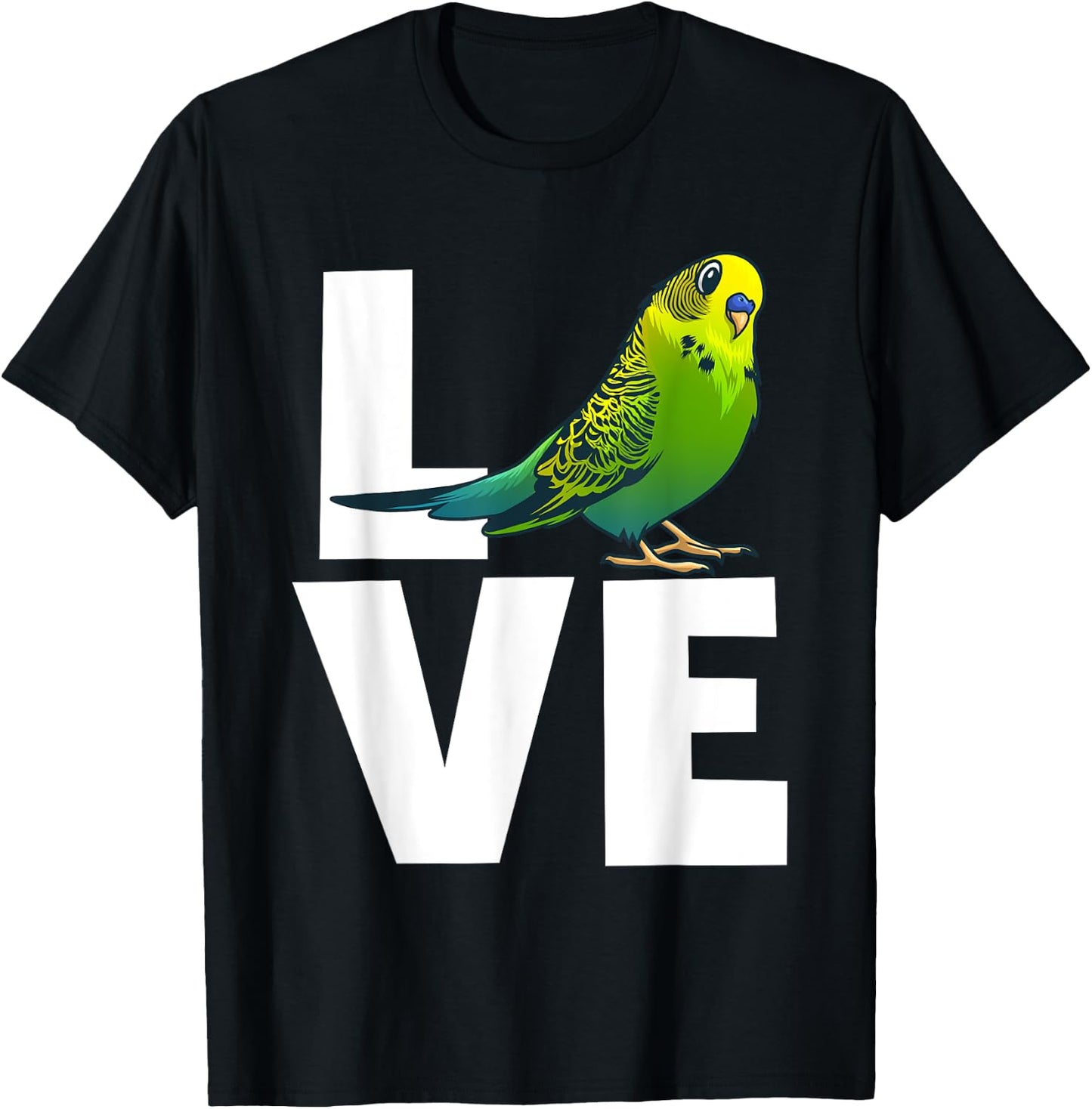 Cute Budgerigar Design Women Budgie Parakeet Animal T-Shirt - T-Shirt | Black