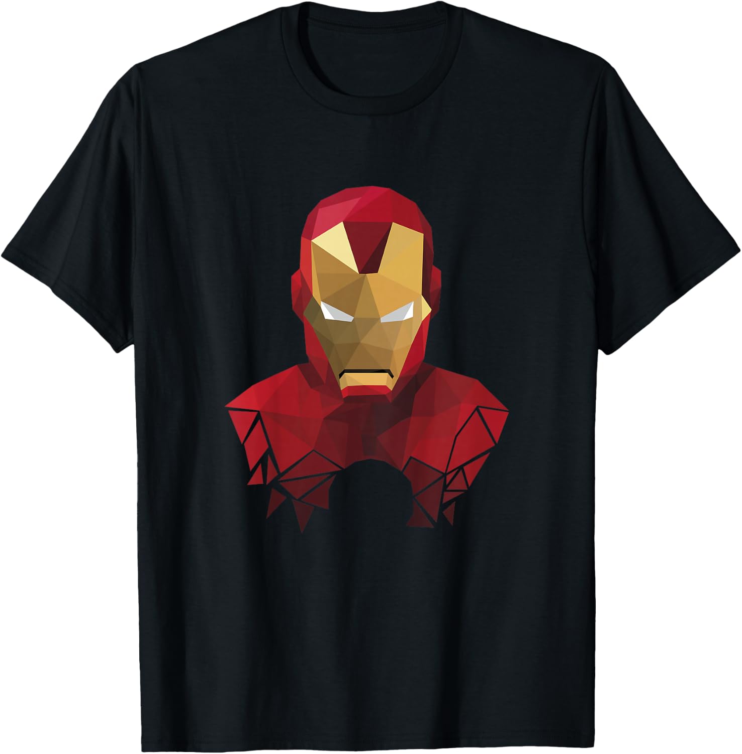 Kids Marvel Iron Man Geometric Prism Shape Art Kids T-Shirt - T-Shirt | Black