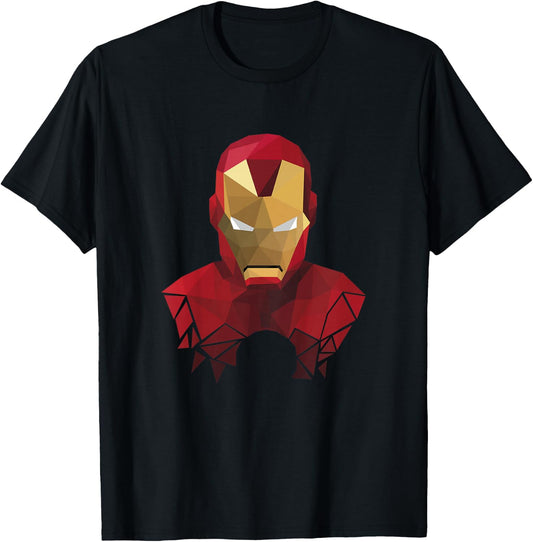 Kids Marvel Iron Man Geometric Prism Shape Art Kids T-Shirt - T-Shirt | Black