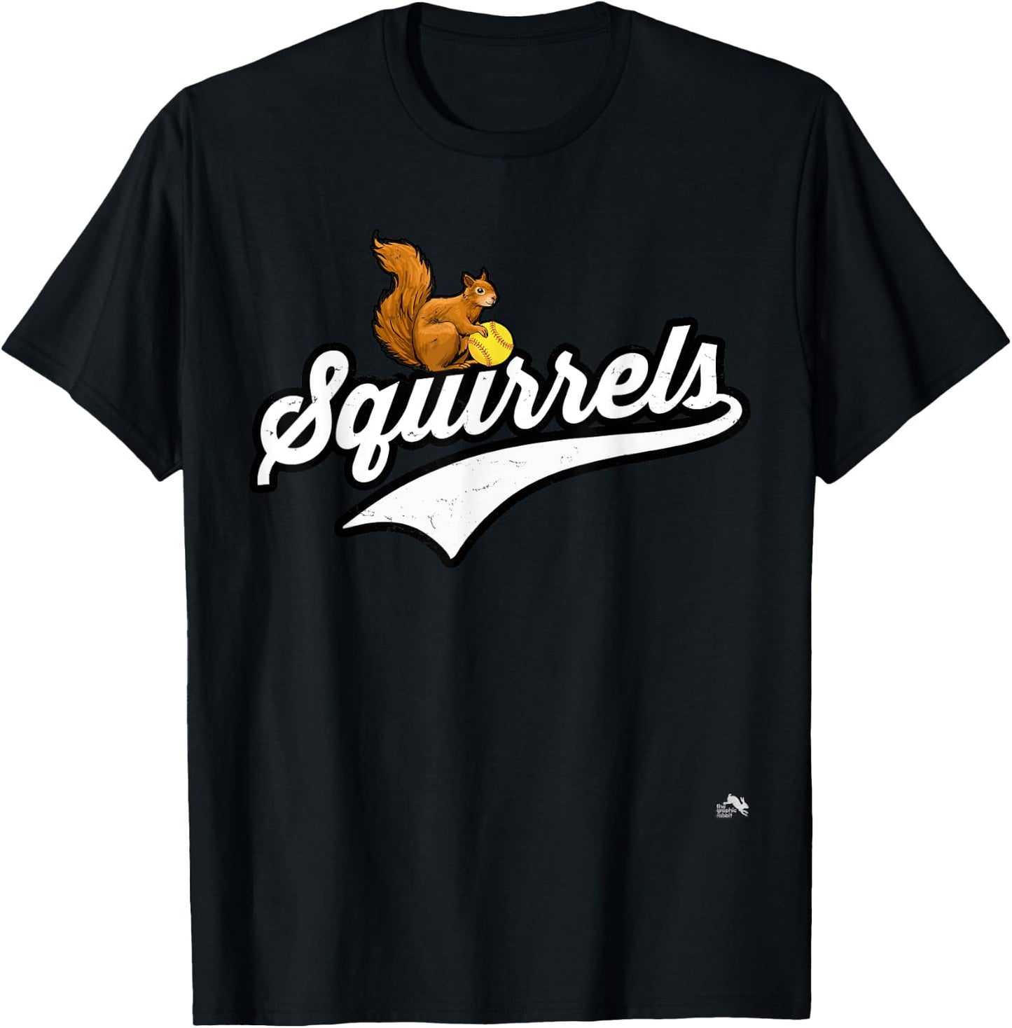 Squirrel Softball Team T-Shirt - T-Shirt | Black