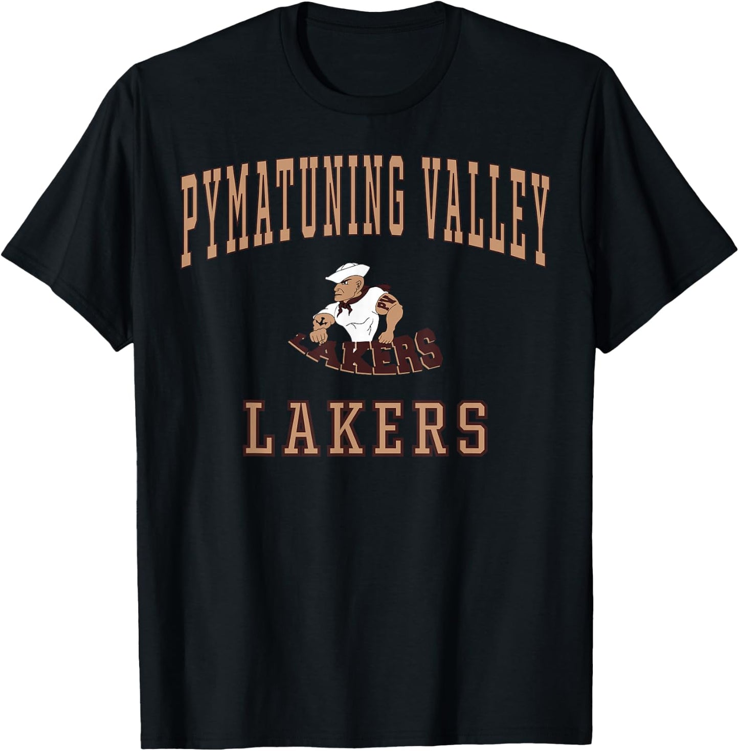 Pymatuning Valley High School Lakers C1 T-Shirt - T-Shirt | Black