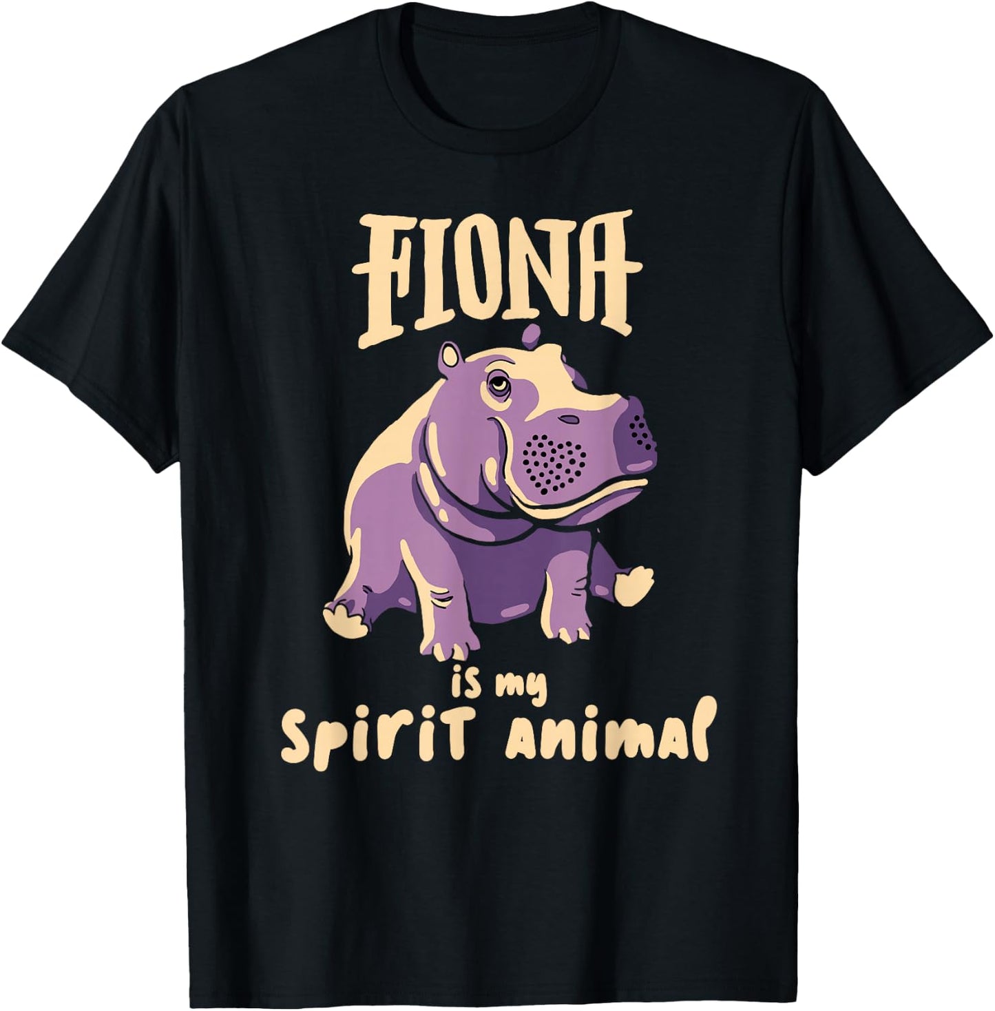 Fiona The Hippo Spirit Animal Shirt #TeamFiona Baby Hippo T-Shirt - T-Shirt | Black