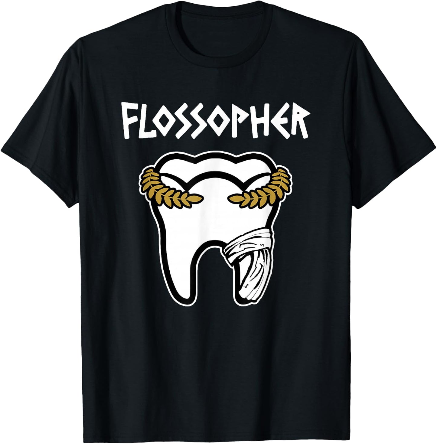 Funny Dentist Dental Assistent Pun - Flossopher T-Shirt - T-Shirt | Black