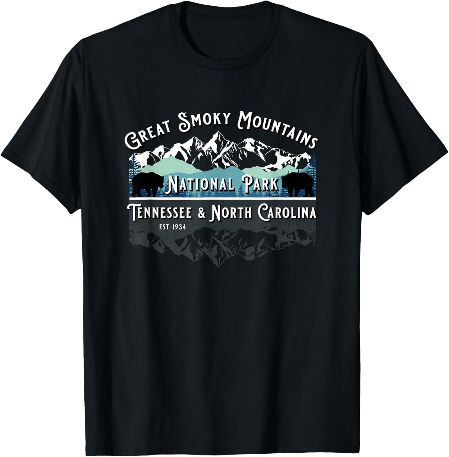 Great Smoky Mountains National Park USA Bear Hiking Souvenir T-Shirt - T-Shirt | Black