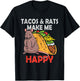 Tacos And Rats Cute Pet Rat Lover Mexican Food Mexico T-Shirt - T-Shirt | Black