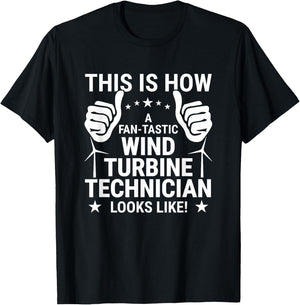 Wind Turbine Technician Wind Mill Mechanic Funny Windmill T-Shirt - T-Shirt | Black