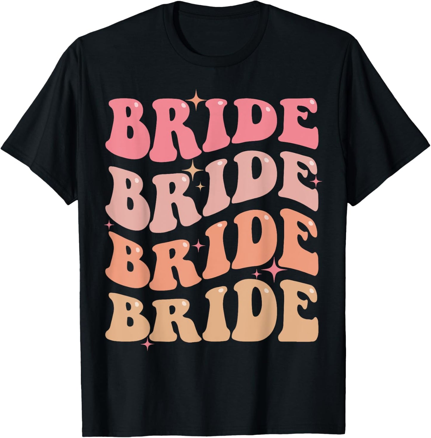 Retro Bride Groovy Theme Bridal Shower Bachelorette Party T-Shirt - T-Shirt | Black