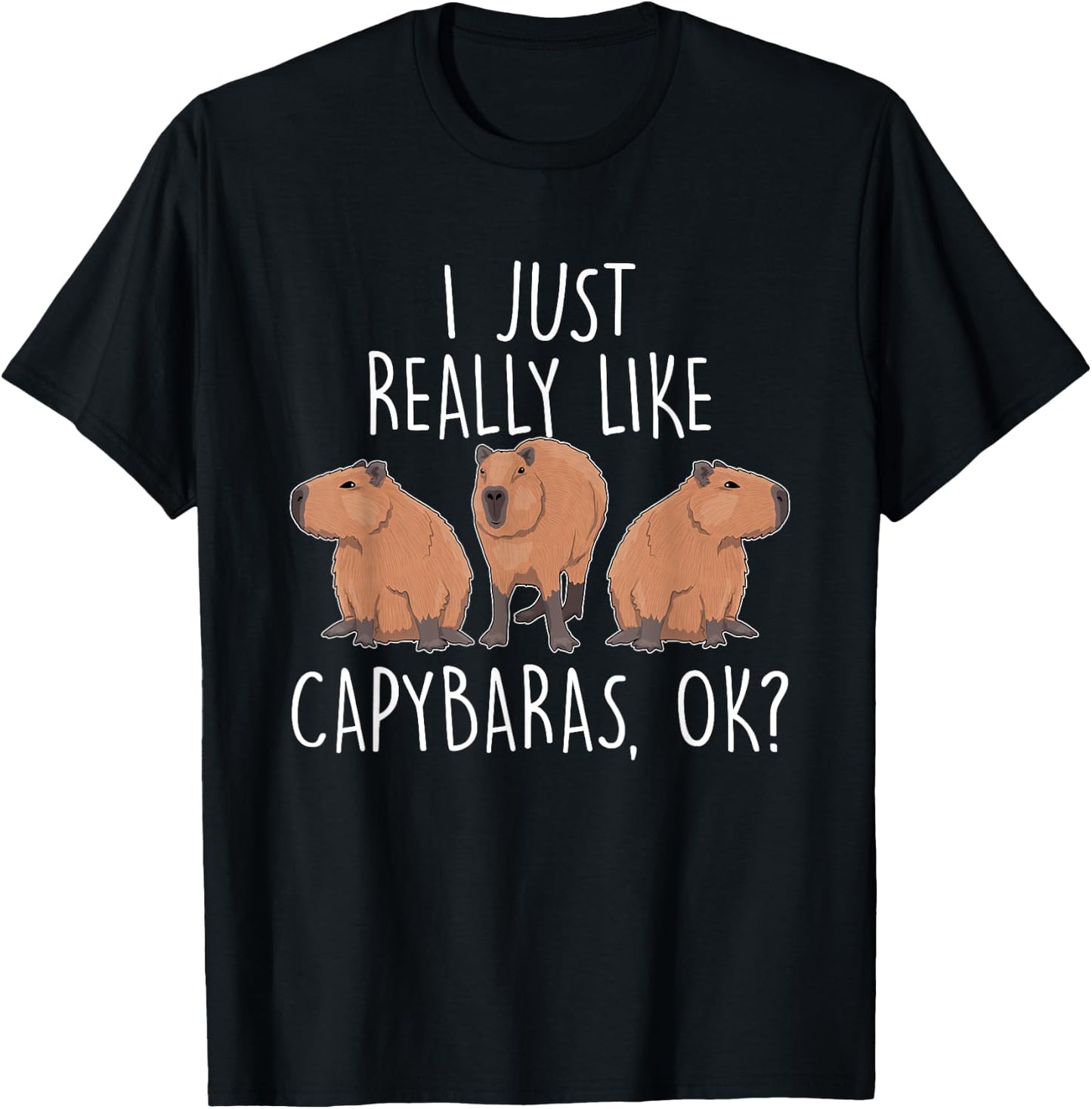 I Just Really Like Capybaras Ok – Rodent Pet Owner Carpincho T-Shirt - T-Shirt | Black