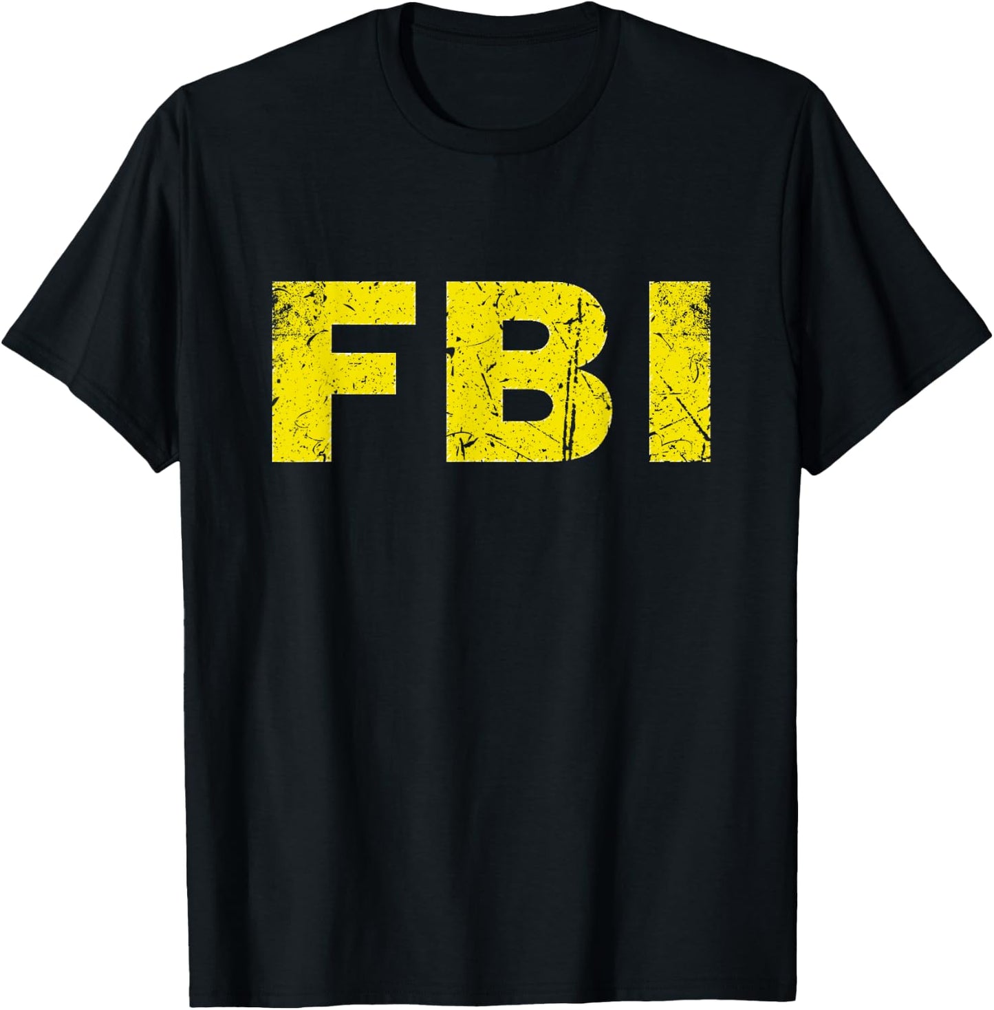 Federal Bureau of Investigation FBI Costume Distressed T-Shirt - T-Shirt | Black