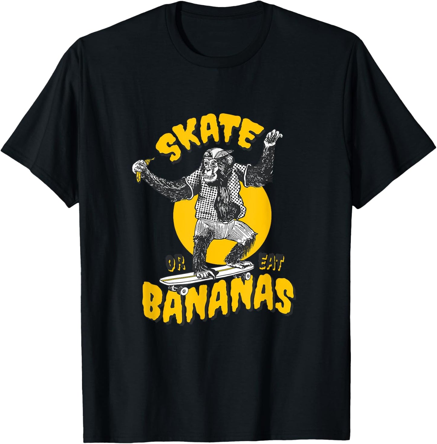 Skater Monkey Skateboard T-Shirt - T-Shirt | Black