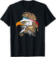 Bald Eagle with Mullet and American Flag Bandanna Women Men T-Shirt - T-Shirt | Black