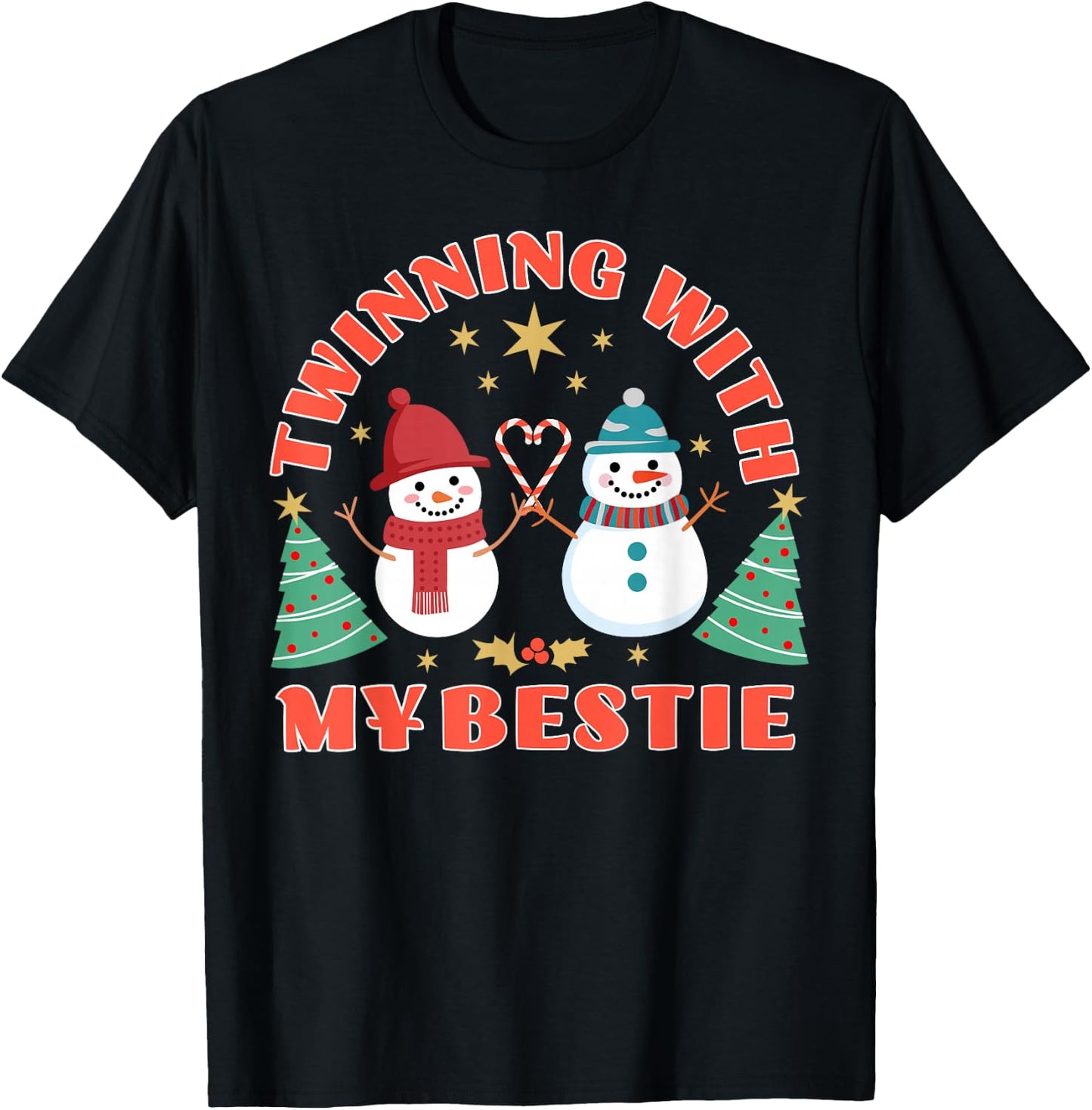 Spirit Week Christmas Twinning With My Bestie Twin Day Girls T-Shirt - T-Shirt | Black
