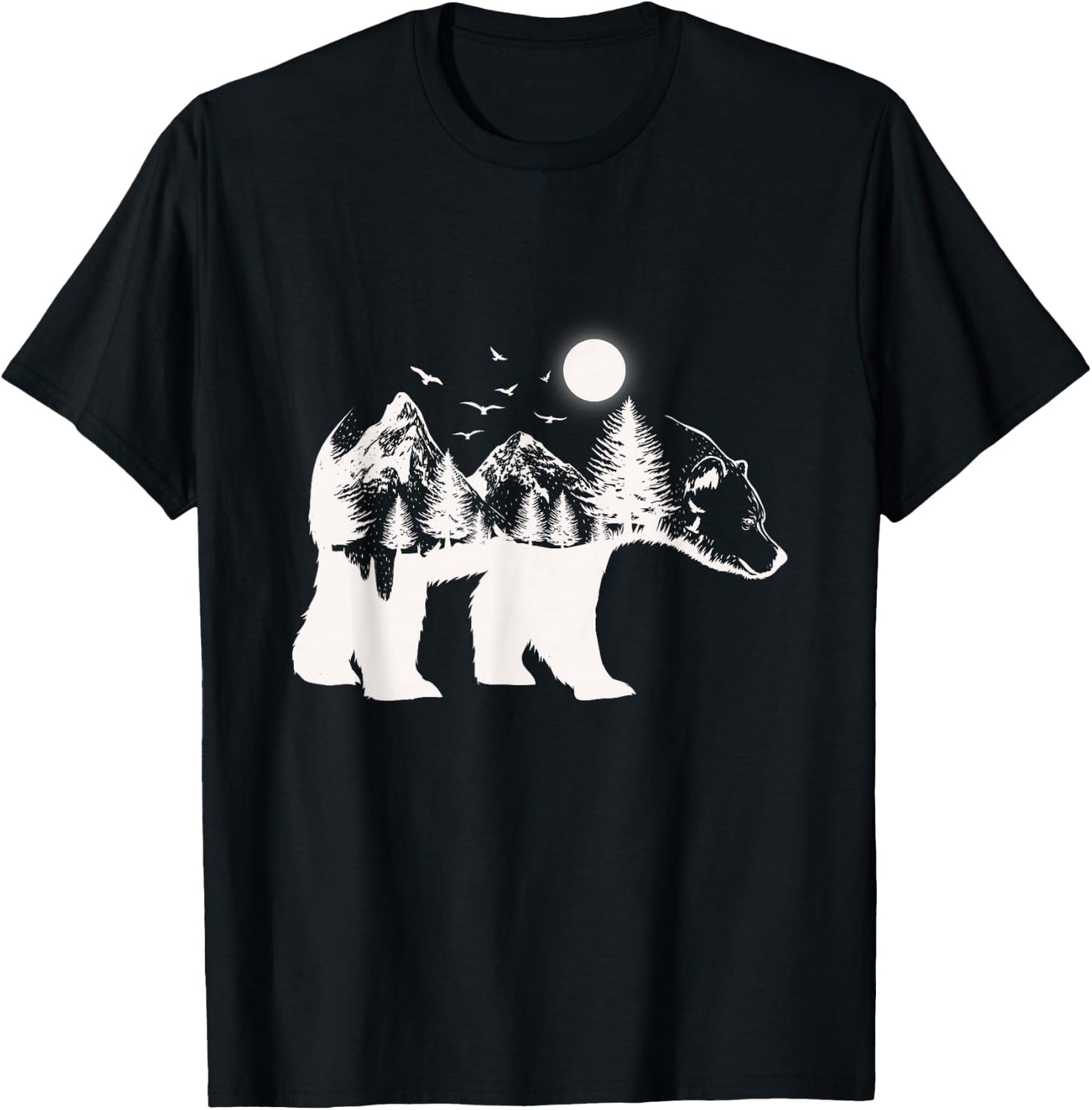 Bear illustration made of trees bears T-Shirt - T-Shirt | Black