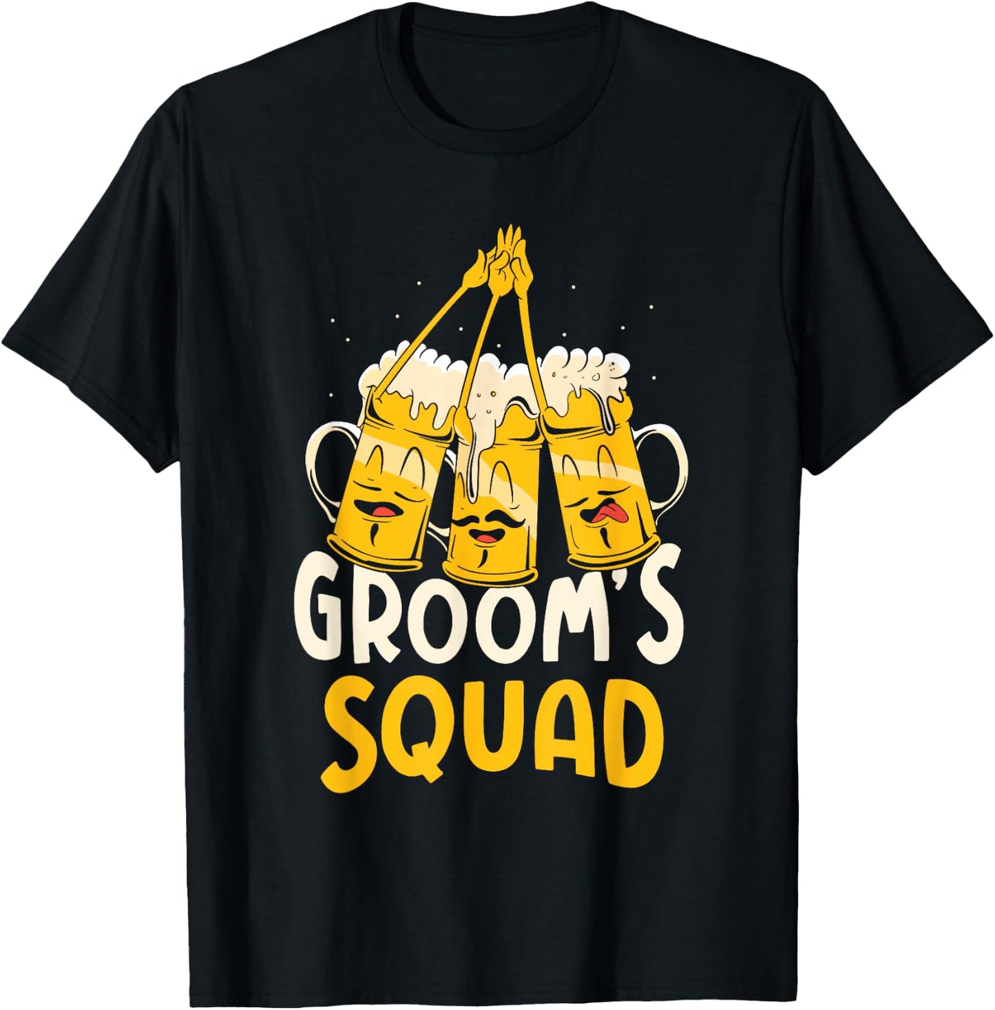 Groom's Squad Team Bachelor Groom Party Bride T-Shirt - T-Shirt | Black