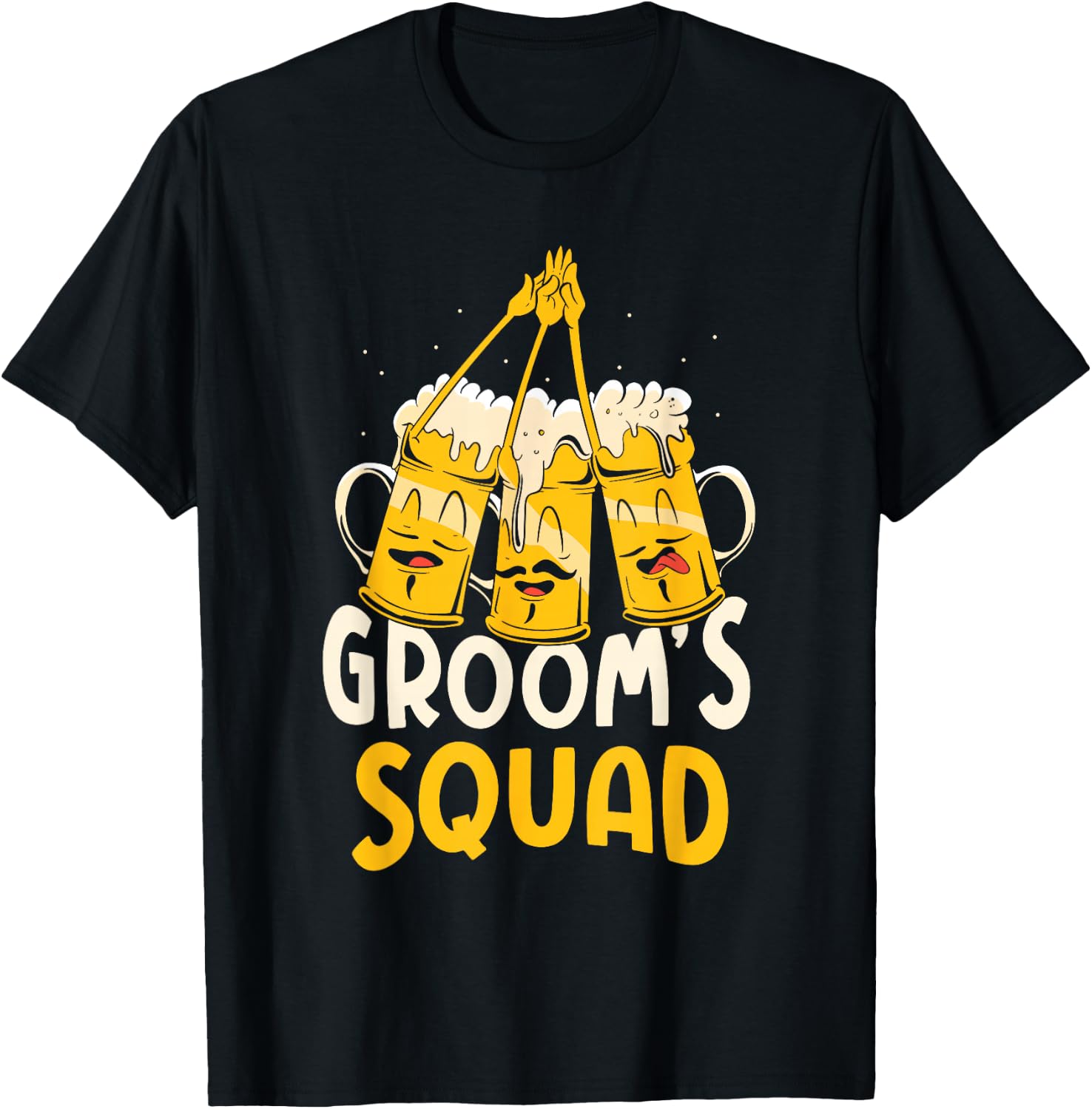 Groom's Squad Team Bachelor Groom Party Bride T-Shirt - T-Shirt | Black