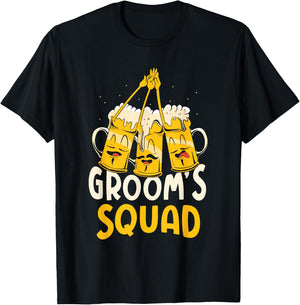 Groom's Squad Team Bachelor Groom Party Bride T-Shirt - T-Shirt | Black