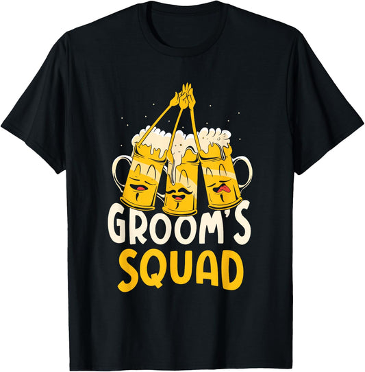 Groom's Squad Team Bachelor Groom Party Bride T-Shirt - T-Shirt | Black