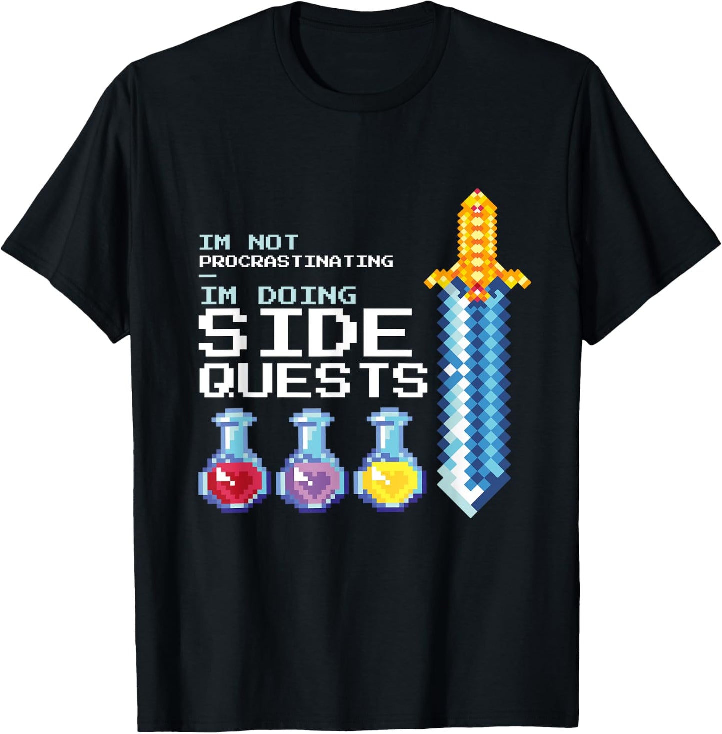 I'm not procrastinating i'm doing Side Quests MMOGA Games T-Shirt - T-Shirt | Black