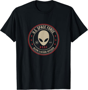Space Force Alien Liaison Officer Gift. Men, Women or Kids T-Shirt - T-Shirt | Black