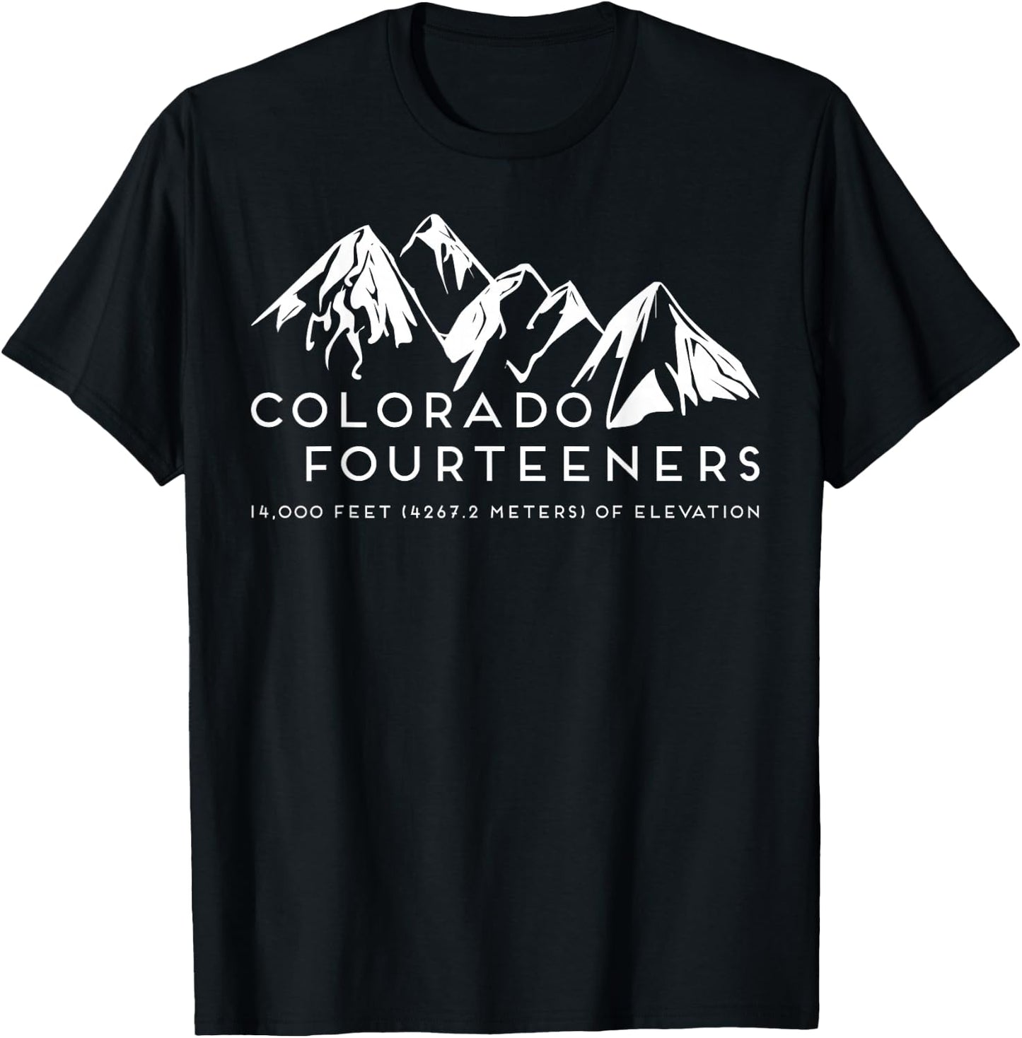 2 Side Colorado Fourteeners Rocky Mountain State Hiker Trail T-Shirt - T-Shirt | Black