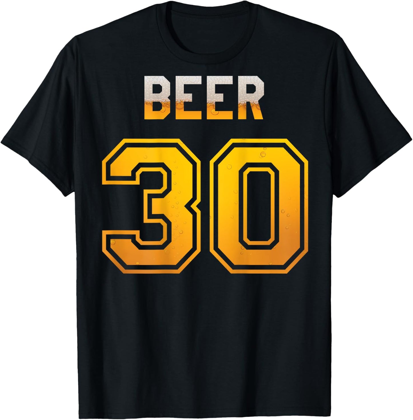 Beer 30 Baseball Style Jersey Uniform T-Shirt - T-Shirt | Black