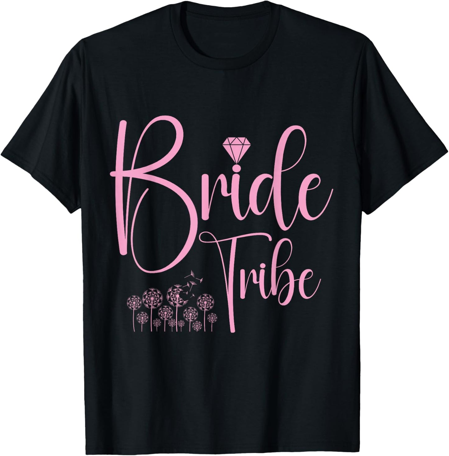 Bride Tribe Bachelorette Party Top Bridal Floral Wedding T-Shirt - T-Shirt | Black