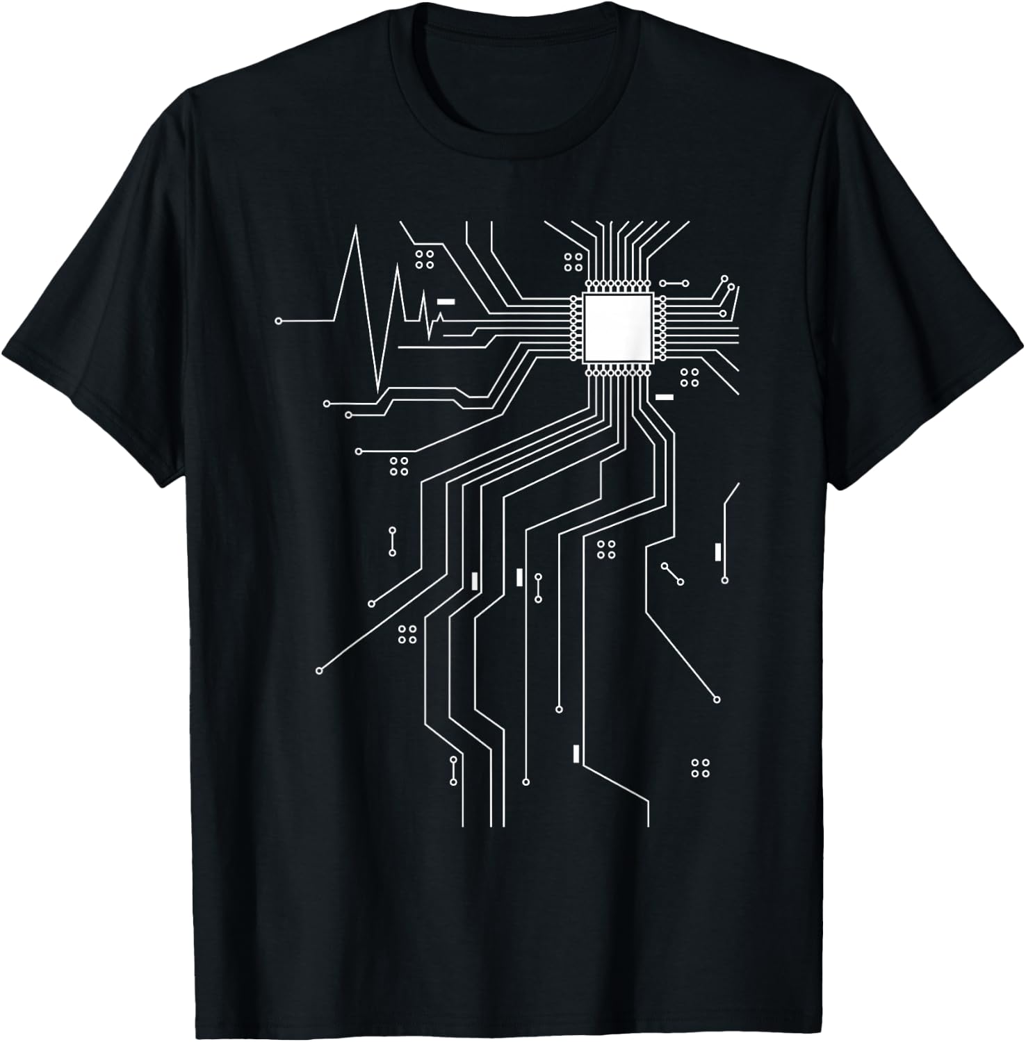 Computer Scientist Programmer CPU Heart Board Funny Nerd T-Shirt - T-Shirt | Black