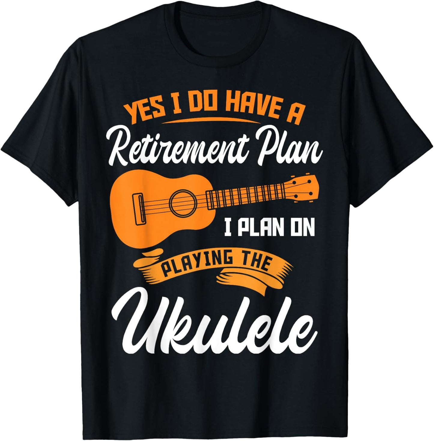 Funny Retirement Ukulele Player Guitar T-Shirt - T-Shirt | Black