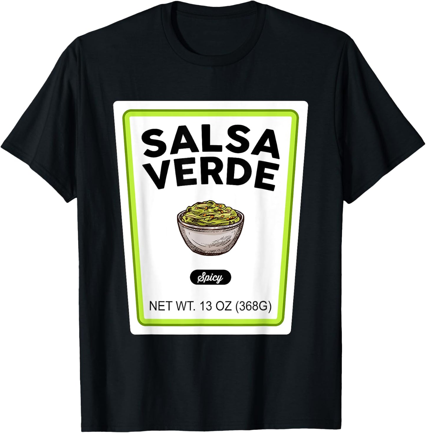 Halloween Matching Costume Salsa Verde Bottle Label T-Shirt - T-Shirt | Black