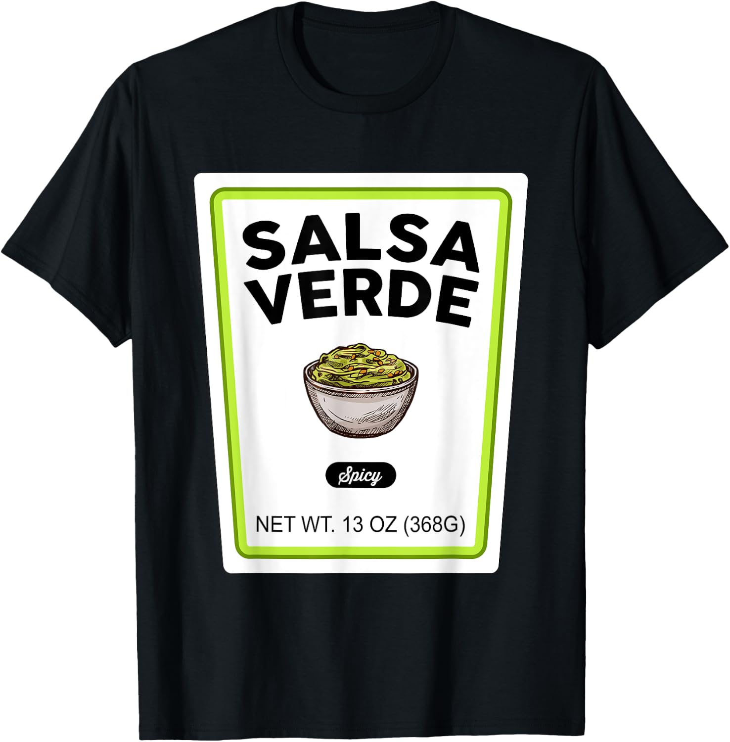 Halloween Matching Costume Salsa Verde Bottle Label T-Shirt - T-Shirt | Black