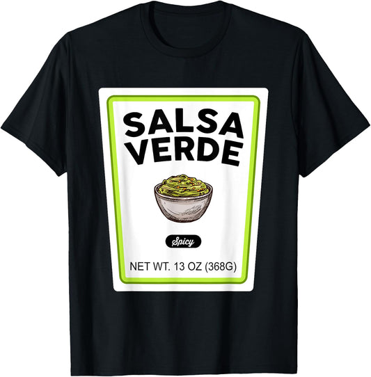 Halloween Matching Costume Salsa Verde Bottle Label T-Shirt - T-Shirt | Black